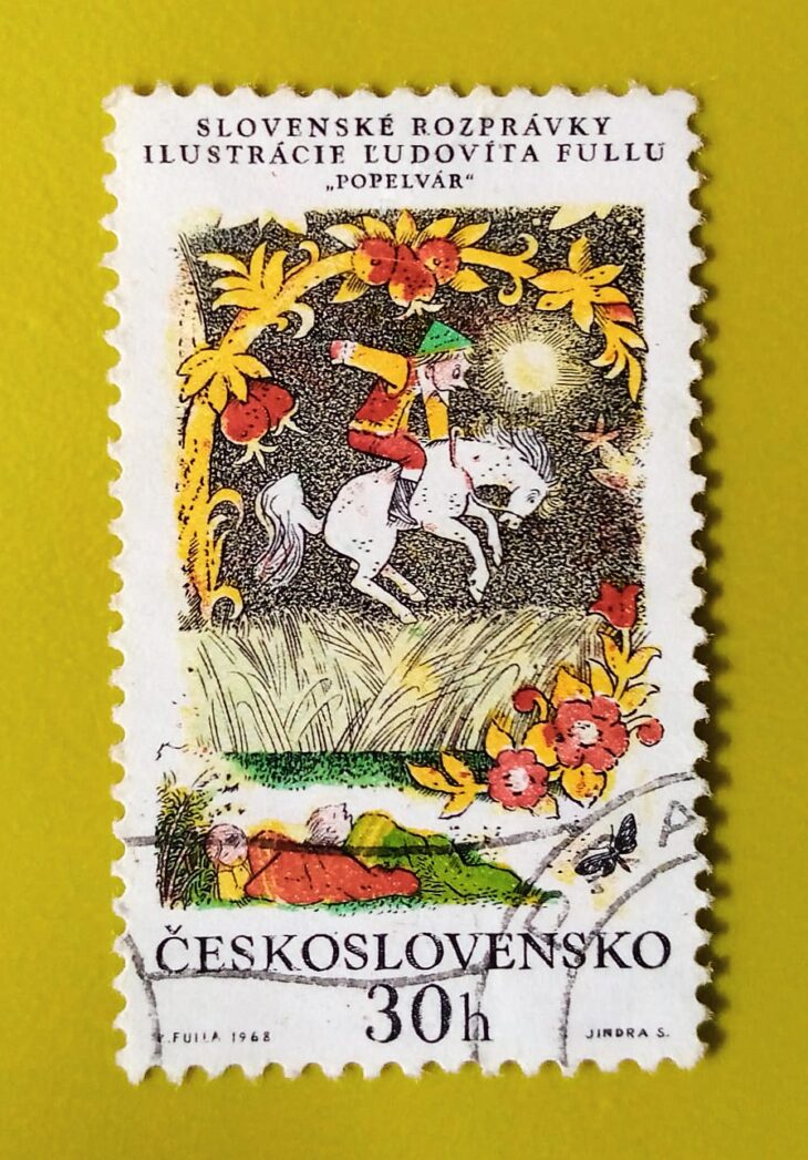 Issue:       Czechoslovakia Fairytales Serie Slovak Tales Illustrations 1968 Stamp Type:       Stamp Number of Stamps:           1 Stamps Denomination:             30 h, Issue Date:             1968 Issued By:       Czechoslovakia Postal Service (USPS)