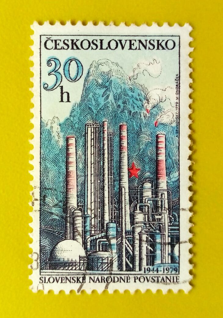 Issue:       Czechoslovakia Slovak National Uprising 1979 Stamp Type:       Stamp Number of Stamps:           1 Stamps Denomination:             30 h, Issue Date:             1979 Issued By:       Czechoslovakia Postal Service (USPS)
