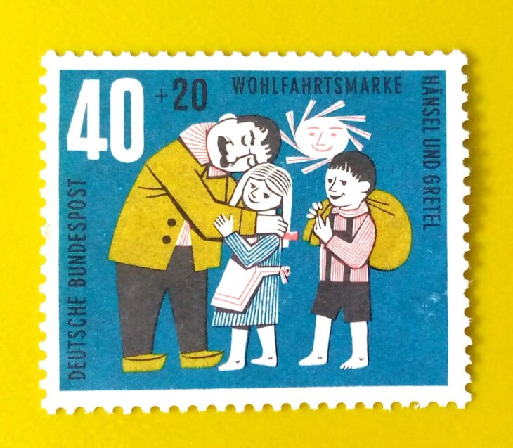 Issue:        Germany Hansel And Gretel 1961 Stamp Type:       Stamp Number of Stamps:        1 Denominations:          40+20  PF, Issue Date:          1961 Issued By:       Germany Deutsche Post ( Deutschland ) 