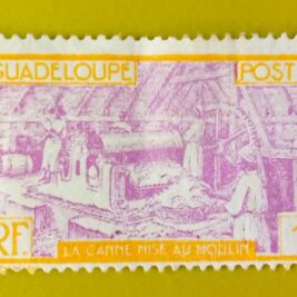 Issue:      France Guadeloupe Sugar Mill 1928 1c Stamp Type:      Stamp Number of Stamps:        1 Denominations:         1 C, Issue Date:         1928 Issued By:     France post 