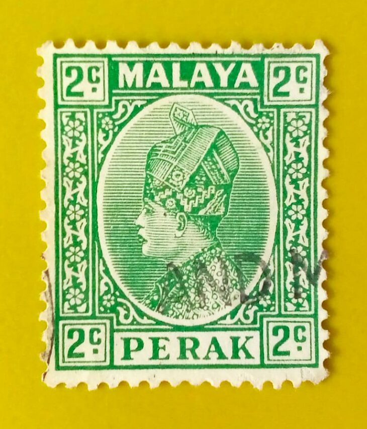 Issue:      Malaysia Perak Sultan Iskandar 2c Stamp Type:     Stamp Number of Stamps:         1 Denominations:        2 C, Issue Date:         1935 Issued By:     Malaysia Post 