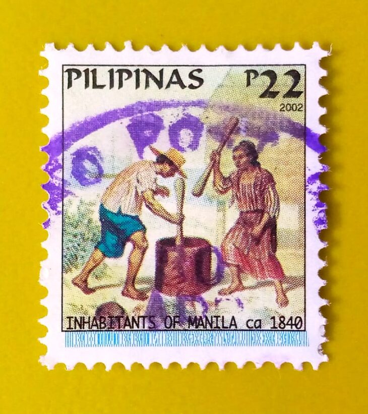 Issue:      Philippines Inhabitants of (Manila) 2002 Stamp Type:     Stamp Number of Stamps:        2 Denominations:         22 p, Issue Date:         2002 Issued By:      Philippines Post