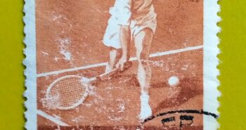 Issue:      Russia Soviet Union Tennis 1956 Stamp Type:       Stamp Number of Stamps:           1 Stamps Denomination:          40 K, Issue Date:          1956 Issued By:        Russia POST 