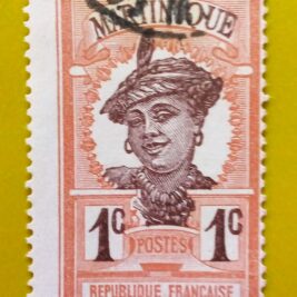 Issue:      France Colony Series 1c Martinique Women 1908 Stamp Type:      Stamp Number of Stamps:        1 Denominations:         1C, Issue Date:        1908 Issued By:      France post 