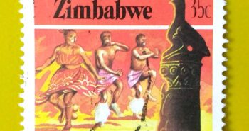 Issue:      Zimbabwe 35c Traditional Dancing 1985 Stamp Type:     Stamp Number of Stamps:       1 Denominations:          35 C,   Issue Date:        1985 Issued By:      Zimbabwe Post