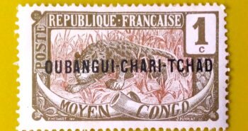Issue:      France Equatorial Africa Oubangui-Chari-Tchad Leopard 1922 Stamp Type:     Stamp Number of Stamps:        3 Denominations:        1 C, Issue Date:        1922 Issued By:      France post 