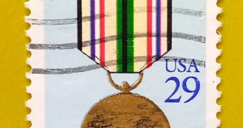 Issue:        USA Desert Shield and Desert Storm Medal Stamp Type:       Stamp Number of Stamps:         1 Stamps Denomination:         98 C,  Issue Date:         1991 Issued By:       United States Postal Service (USPS) 