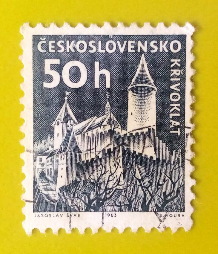 Issue:         Czechoslovakia Křivoklát Castle 1963 Stamp Type:         Stamp Number of Stamps:         1 Stamps Denomination:         50 h, Issue Date:           1963 Issued By:         Czechoslovakia Postal Service (USPS)