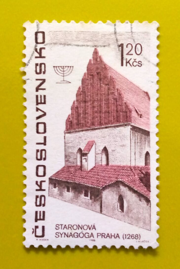 Issue:      Czechoslovakia Old New Synagogue Prague 1966 Stamp Type:      Stamp Number of Stamps:         1 Stamps Denomination:         120 KCS, Issue Date:         1966 Issued By:      Czechoslovakia Postal Service (USPS) 