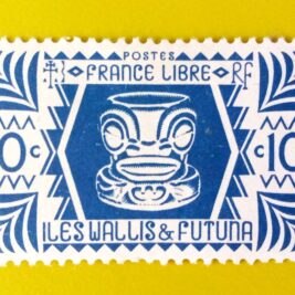 Issue:      France Wallis & Futuna Islands 1944 Stamp Type:      Stamp Number of Stamps:        1 Denominations:          10 c, Issue Date:         1944 Issued By:      France post