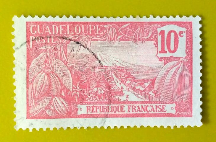 Issue:      France Guadeloupe 10C 1905 Stamp Type:      Stamp Number of Stamps:        1 Denominations:         10 C, Issue Date:        1905 Issued By:      France post 