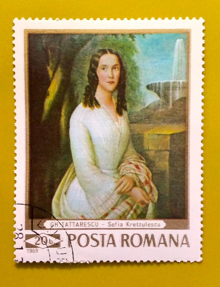 Issue:       Romania Gheorghe Tattarescu (Sofia Kretzulescu) 1969 Stamp Type:        Stamp Number of Stamps:         1 Stamps Denomination:        20 B, Issue Date:       1969 Issued By:      Romania Post 