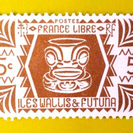 Issue:      France Wallis & Futuna Islands 1944 Stamp Type:      Stamp Number of Stamps:        1 Denominations:          5 c, Issue Date:         1944 Issued By:      France post 