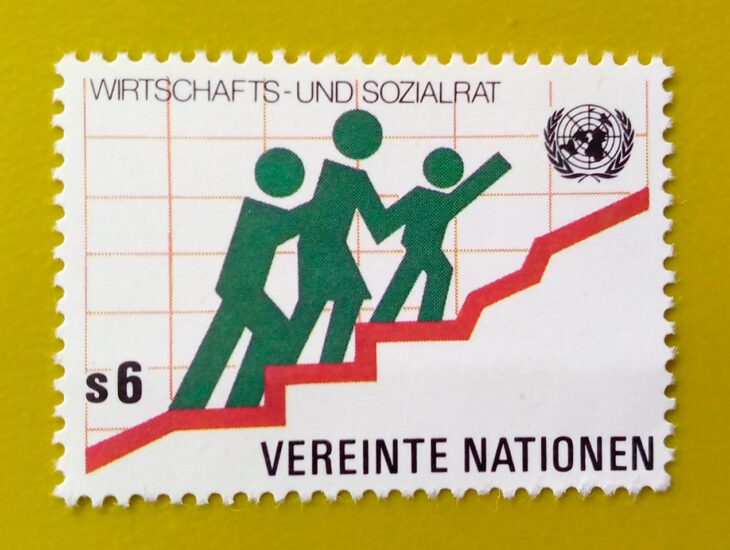 Issue:      United Nations (Vienna) Economic and Social Council 6S 1980 Stamp Type:      Stamp Number of Stamps:        1 Stamps Denomination:         6 S, Issue Date:         1980 Issued By:       United Nations (New York) 