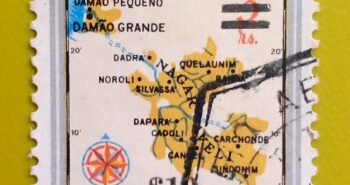 Issue:      Portuguese India Colonial Map 1957 Stamp Type:      Stamp Number of Stamps:       1 Denominations:        3 rs, Issue Date:        1957 Issued By:    Portugal Post 