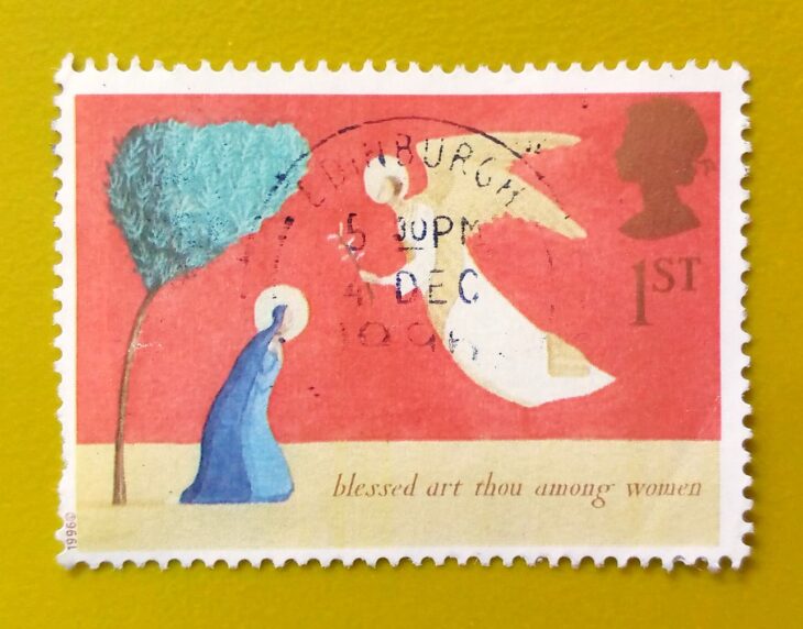 Issue:         Great Britain Christmas 1996 Blessed Art Thou Among Women Stamp Type:         Stamp Number of Stamps:           1 Stamps Denomination:           26 ​​ p, Issue Date:          1996 Issued By:         Royal Mail, United Kingdom 