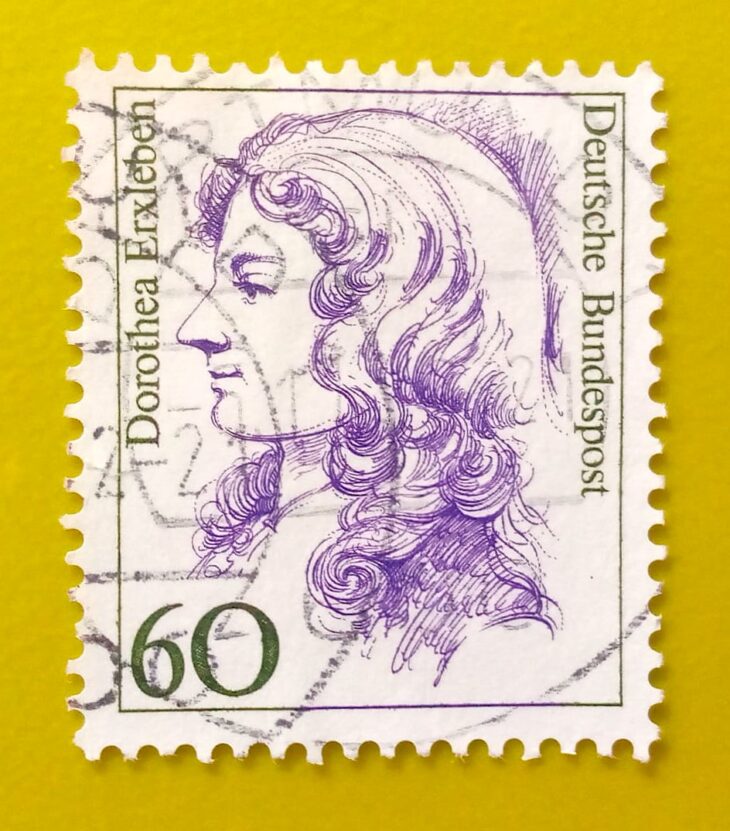 Issue:        Germany Dorothea Erxleben (doctor) 1987 Stamp Type:        Stamp Number of Stamps:        1 Denominations:         60 PF Issue Date:         1987 Issued By:        Germany Deutsche Post ( Deutschland ) 