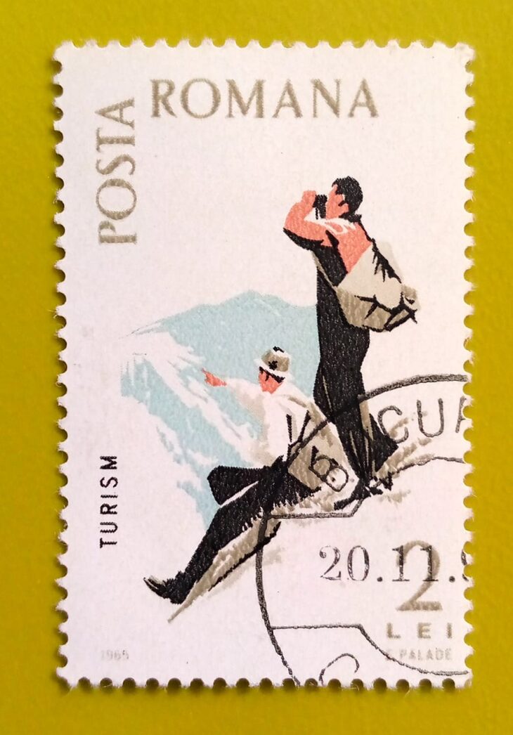 Issue:       Romania Tourism 1965 Stamp Type:        Stamp Number of Stamps:        1 Stamps Denomination:        2 B, Issue Date:       1965 Issued By:      Romania Post 