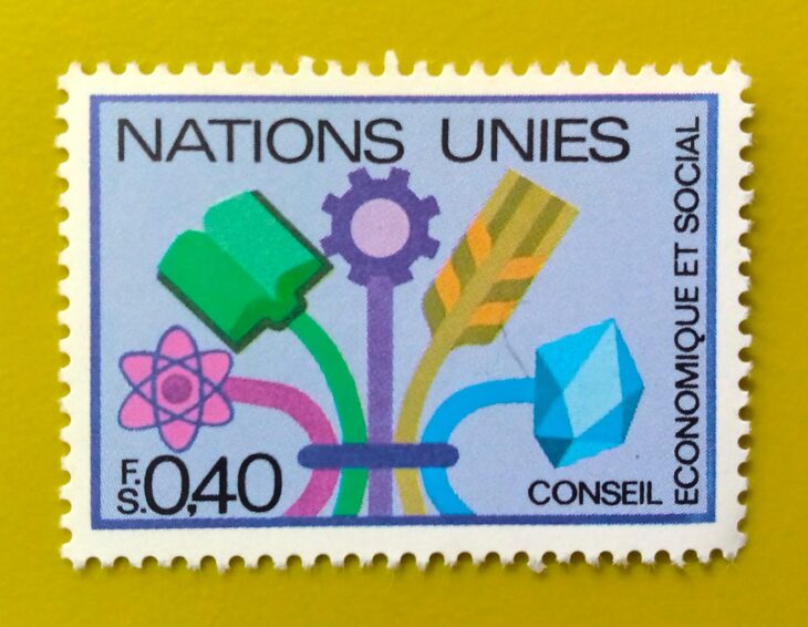 Issue:      United Nations (New York) Economic and Social Council 0.40 1980 Stamp Type:      Stamp Number of Stamps:       1 Stamps Denomination:         0.40 S, Issue Date:         1980 Issued By:       United Nations (New York)