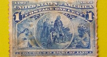 Issue:        United States Columbian 1892 Stamp Type:      Stamp Number of Stamps:        1 Stamps Denomination:         1 C,   Issue Date:       1892 Issued By:       United States Postal Service (USPS) 