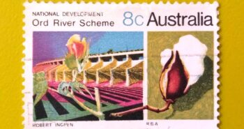 Issue:      Australia National Development Ord River Scheme 1970 Stamp Type:       Stamp Number of Stamps:        1 Denominations:         8 c, Issue Date:        1970 Issued By:      Australia Post 