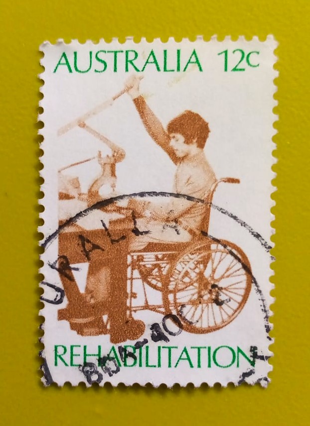 Issue:      Australia Rehabilitation 1972 Stamp Type:       Stamp Number of Stamps:        1 Denominations:         12 C, Issue Date:         1972 Issued By:      Australia Post