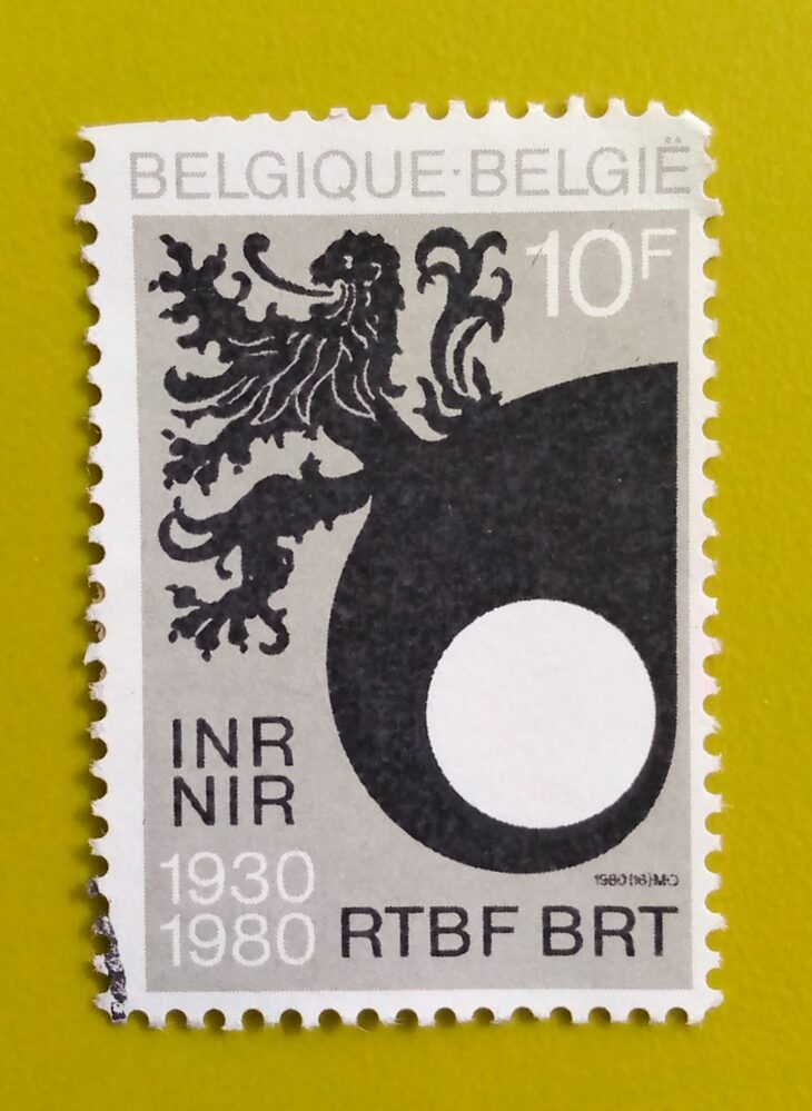 Issue:     Belgium National Broadcasting Service Anniversary 1980 Stamp Type:     Stamp Number of Stamps:         1 Denominations:          10 F, Issue Date:          1973 Issued By:      Bpost, Belgium (Belgique-Belgie) 