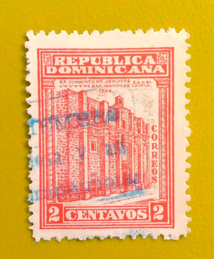 Issue:        Dominican Republic Colegio San Ignacio 1930 Stamp Type:       Stamp Number of Stamps:           1 Stamps Denomination:       2 C, Issue Date:         1930 Issued By:       Caribbean Post 