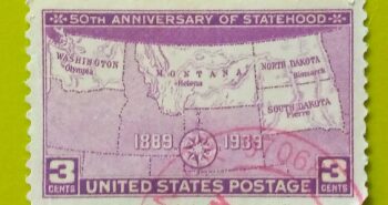 Issue:        United States 50th Anniversary of Statehood 1889-1939 Stamp Type:      Stamp Number of Stamps:        1 Stamps Denomination:         3 C,   Issue Date:        1889-1939 Issued By:       United States Postal Service (USPS)