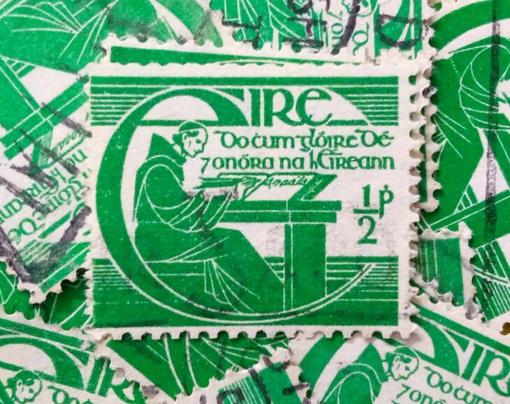 Issue:        Ireland Michael O'Cleary 1944 Stamp Type:        Stamp Number of Stamps:         43 Stamps Denomination:           1/2  P, Issue Date:           1944 Issued By:        Ireland Post 