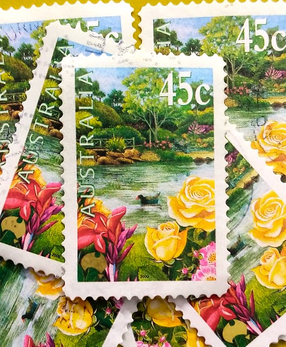 Issue:      Australia Gardens Exhibition 2000 Stamp Type:       Stamp Number of Stamps:       7 Denominations:         45c, Issue Date:        2000 Issued By:      Australia Post 