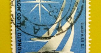 Issue:     Italy the World Sailing Championship 1965 Stamp Type:     Stamp Number of Stamps:       1 Stamps Denomination:        70 Lire, Issue Date:        1965 Issued By:     Italy post 