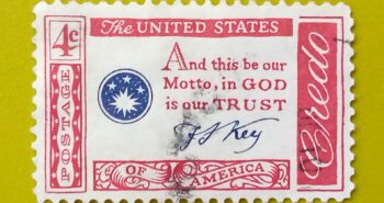 Issue:        United States American Credo 1960 Stamp Type:      Stamp Number of Stamps:        1 Stamps Denomination:         4 C,   Issue Date:       1960 Issued By:       United States Postal Service (USPS)