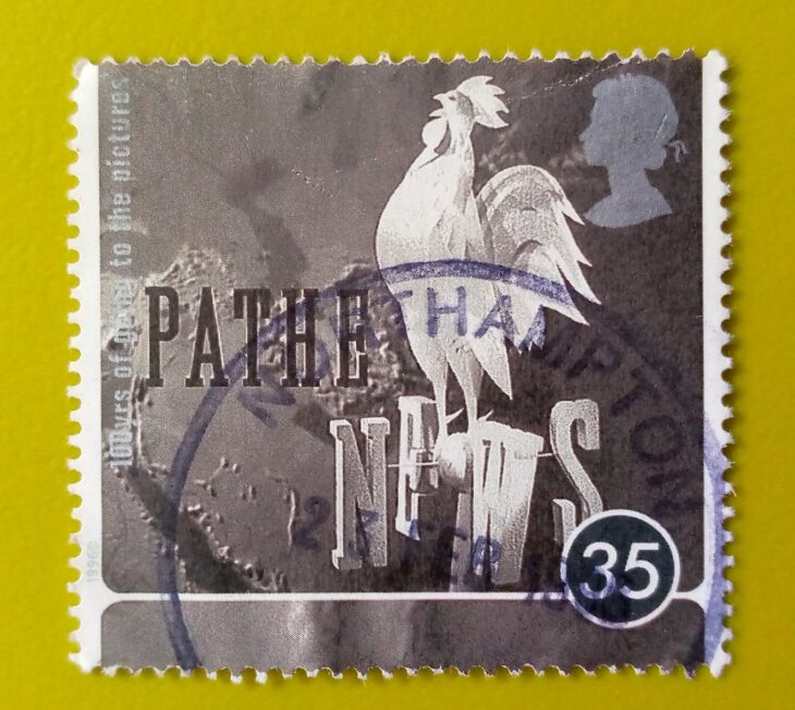 Issue:         UK 100 Year of Pathe News 1996 Stamp Type:         Stamp Number of Stamps:         1 Stamps Denomination:         35 P, Issue Date:        1996 Issued By:         Royal Mail, United Kingdom 