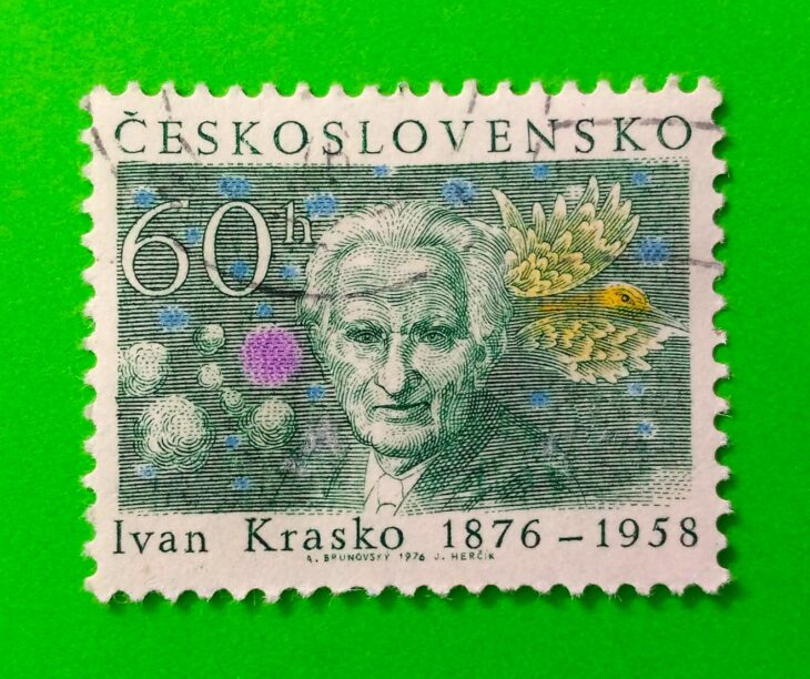 Issue:      Czechoslovakia Ivan Krasko 1976 Stamp Type:      Stamp Number of Stamps:       1 Stamps Denomination:       60 h, Issue Date:        1976 Issued By:      Czechoslovakia Postal Service (USPS)