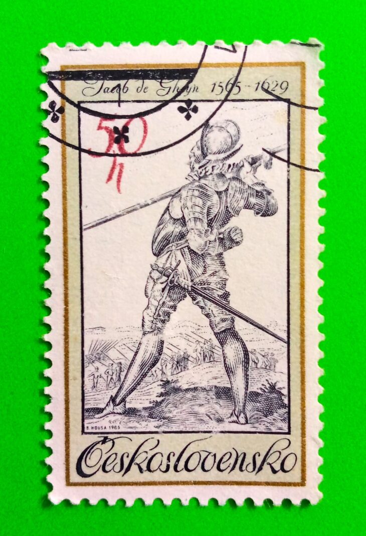 Issue:      Czechoslovakia Jacob de Gheyn Stamp Type:      Stamp Number of Stamps:        1 Stamps Denomination:      50 h, Issue Date:        1983 Issued By:      Czechoslovakia Postal Service (USPS)  