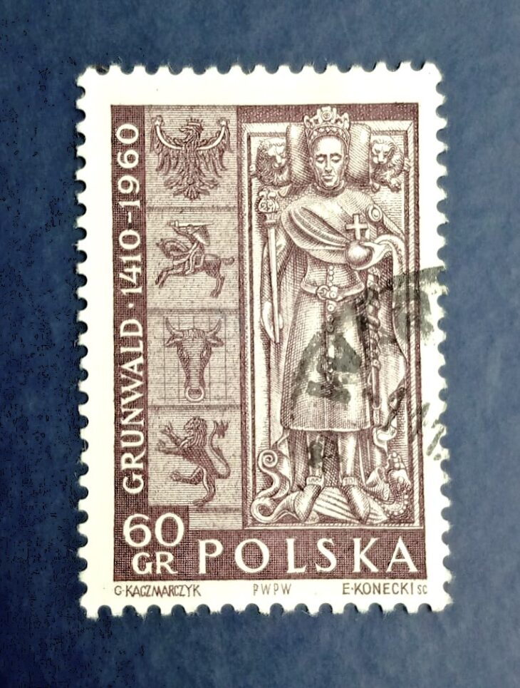 Issue:     Poland Tomb of King Wladyslaw Jagiello II Stamp Type:     Stamp Number of Stamps:       1  Stamps Denomination:     60 GR Issue Date:    1960 Issued By:      Poland POST 
