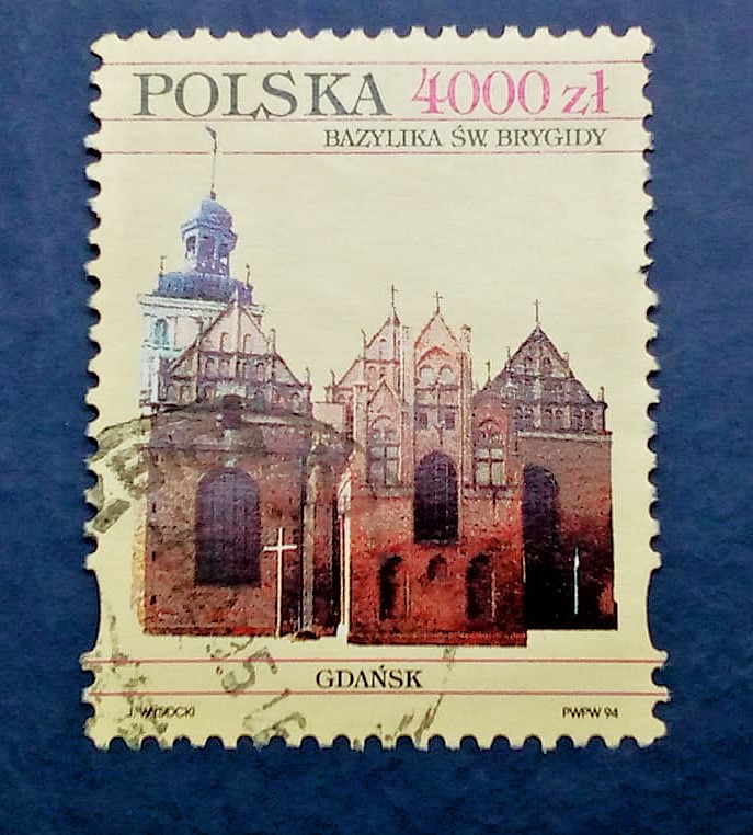 Issue:     Poland Basilica Of Saint Brigid 1994 Stamp Type:     Stamp Number of Stamps:       1  Stamps Denomination:     4000  ZL, Issue Date:    1994 Issued By:      Poland POST 