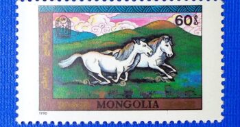 Issue:        Mongolia Horse Painting 1990 Stamp Type:        Stamp Number of Stamps:       1 Denominations:      60₮ Issue Date:          1990 Issued By:        Mongolia Post 