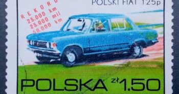 Issue:      Poland Polski Fiat 125p 1973 Stamp Type:      Stamp Number of Stamps:        1  Stamps Denomination:         1.50 ZL, Issue Date:       1973 Issued By:      Poland POST 