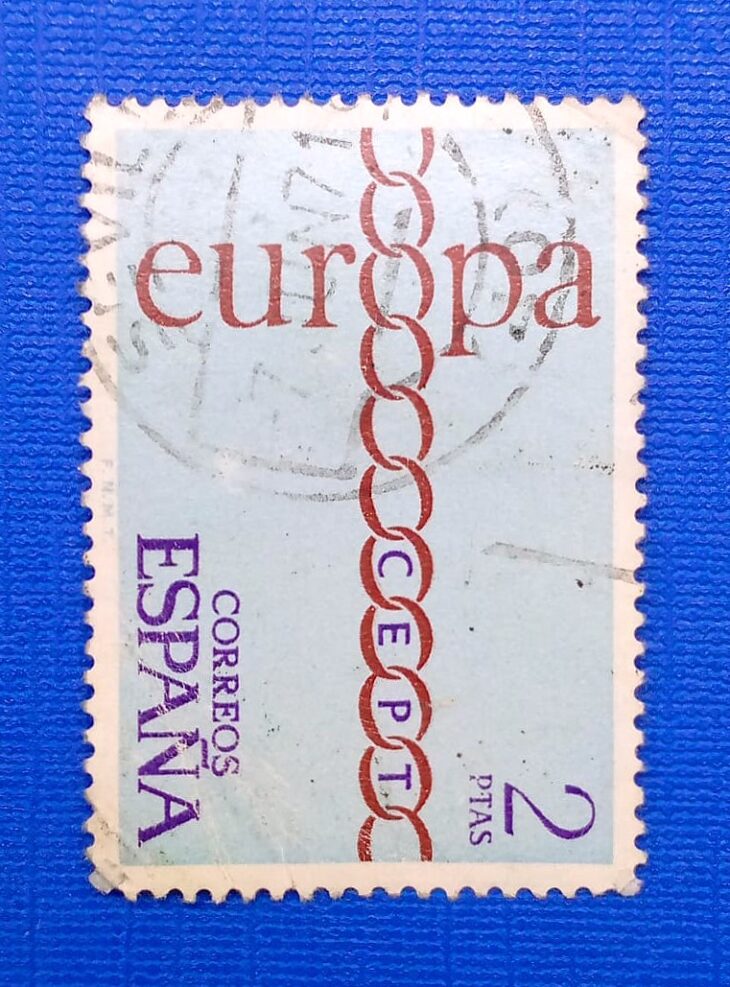 Issue:     Spain Europa CEPT 1971 Stamp Type:     Stamp Number of Stamps:     1 Stamps Denomination:     2 Ptas. Issue Date:      1971 Issued By:      Correos de España (Spain)