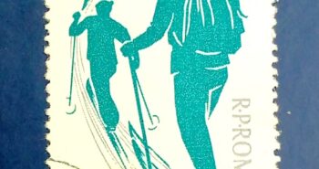 Issue:       Romania (Skier) Winter Games 1961 Stamp Type:        Stamp Number of Stamps:        1 Stamps Denomination:       25 Bani Issue Date:         1961 Issued By:      Romania Post
