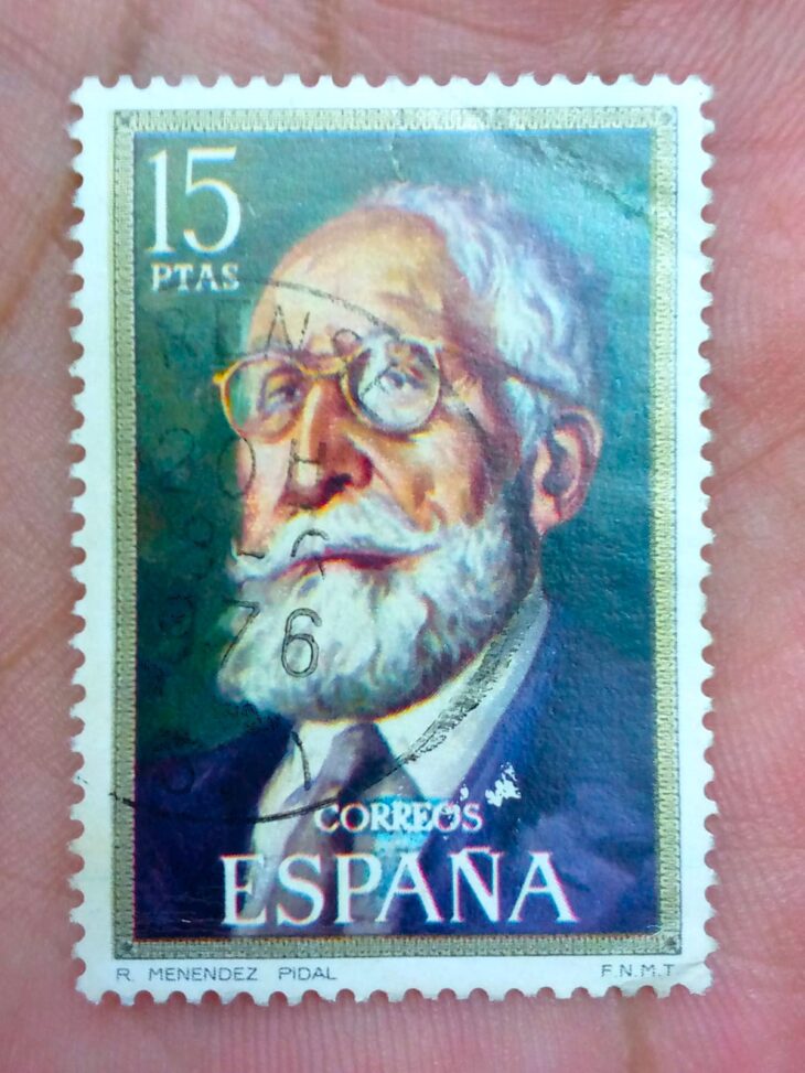 Issue:     Spain Ramon Menendez Pidal Stamp Type:     Stamp Number of Stamps:       1 Stamps Denomination:      15 PTAS Issue Date:      1971 Issued By:     Spain POST 